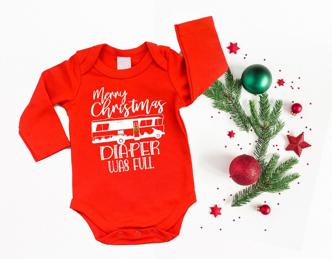 Merry Christmas Diaper Full Baby Bodysuit Holiday Infant Etsy