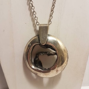 Ad Design Modern Silver Plated Pendant, Denmark, 1970s, Copenhagen