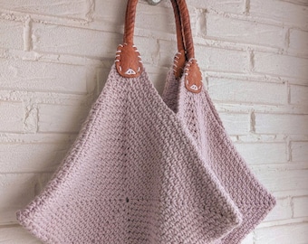 Crochet Project Bag Pattern, Easy Crochet Granny Square Bag, Beginner Crochet Tote Bag