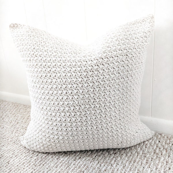 Crochet Pillow Pattern, Farmhouse Crochet Pillow Pattern, Beginner Easy Crochet Pillow Pattern