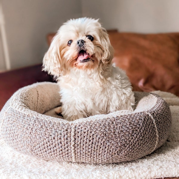 Modèle de lit pour chien au crochet, lit pour animaux de compagnie au crochet facile, lit pour chien, lit pour chat, lit pour chien réversible