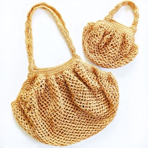 Modèle de sac Marketplace au crochet (2 tailles), sac market français au crochet, sac fourre-tout Market au crochet, sac Easy Crochet
