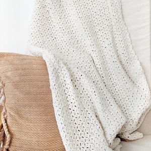 Easy Crochet Blanket Pattern, Modern Crochet Blanket Pattern,  Beginner Crochet Throw Pattern