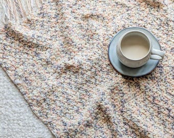 Coastal Crochet Blanket Pattern, Textured Throw Pattern, Beginner Crochet Blanket, Lightweight Crochet Throw, Easy Crochet Pattern