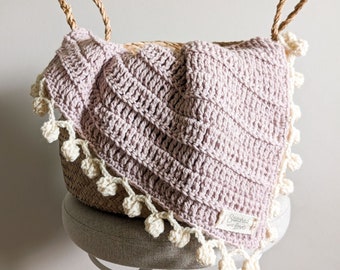 Patrón de manta de bebé a crochet para principiantes, manta moderna y fácil para bebé, patrón de manta Blossom, regalo para baby shower, patrón de crochet en PDF