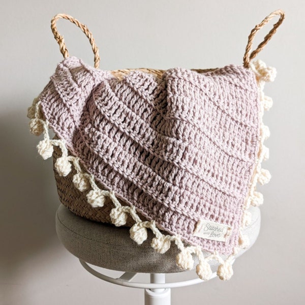 Crochet Baby Blanket Pattern, Easy Crochet Baby Blanket for Girl or Boy, Beginner Crochet Blanket