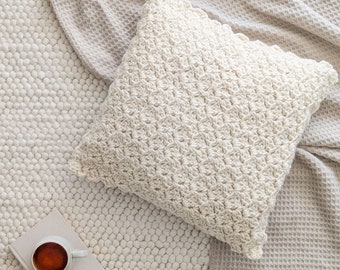 Chunky Crochet Pillow Pattern, Easy Crochet Pillow Pattern, The Haven Crochet Pillow Pattern.
