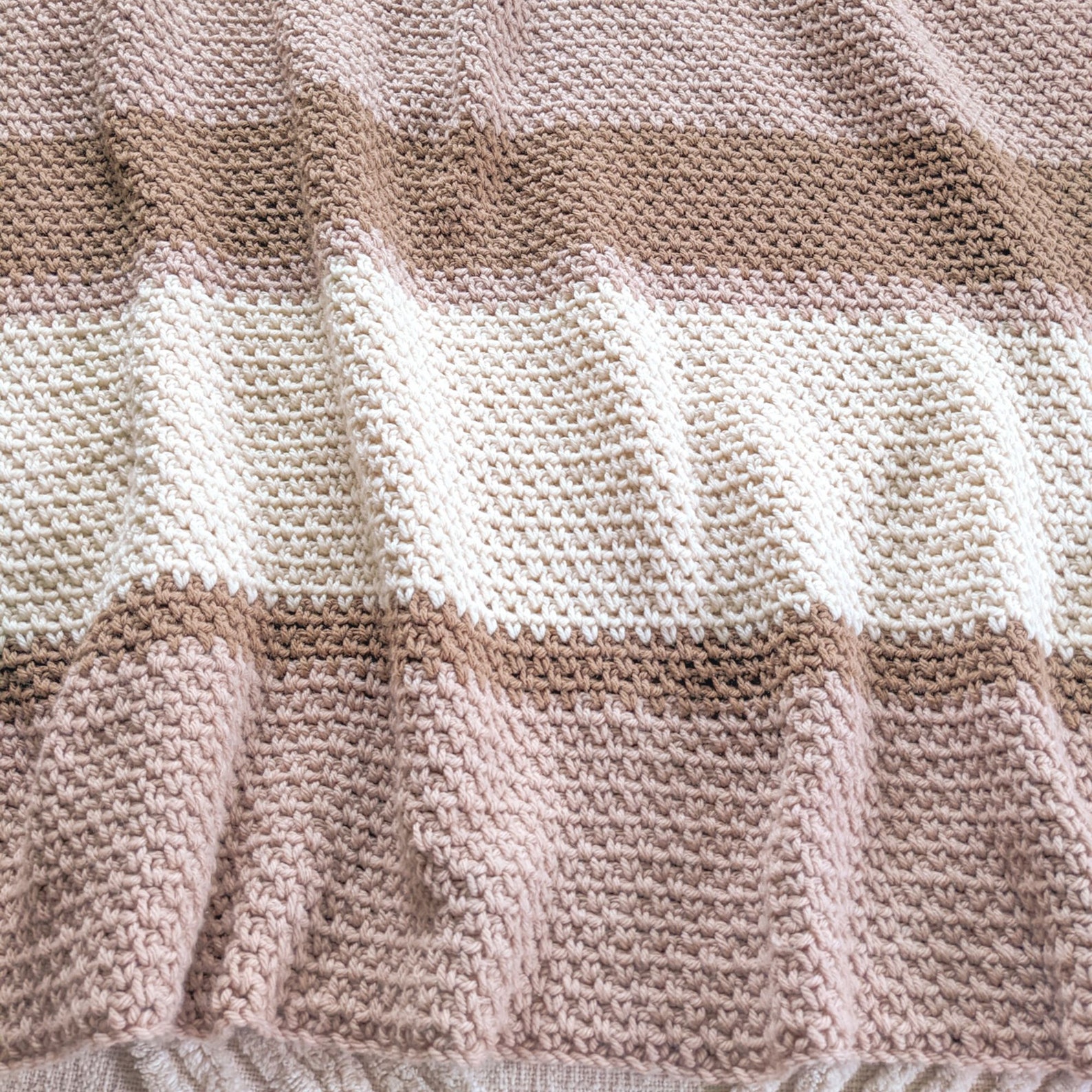 Striped Crochet Blanket Pattern Large Crochet Throw Blanket Etsy