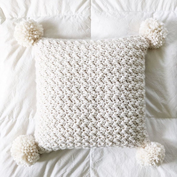 Crochet Pillow Pattern, Beginner Crochet Pillow Pattern, Bulky Chunky Crochet Pillow