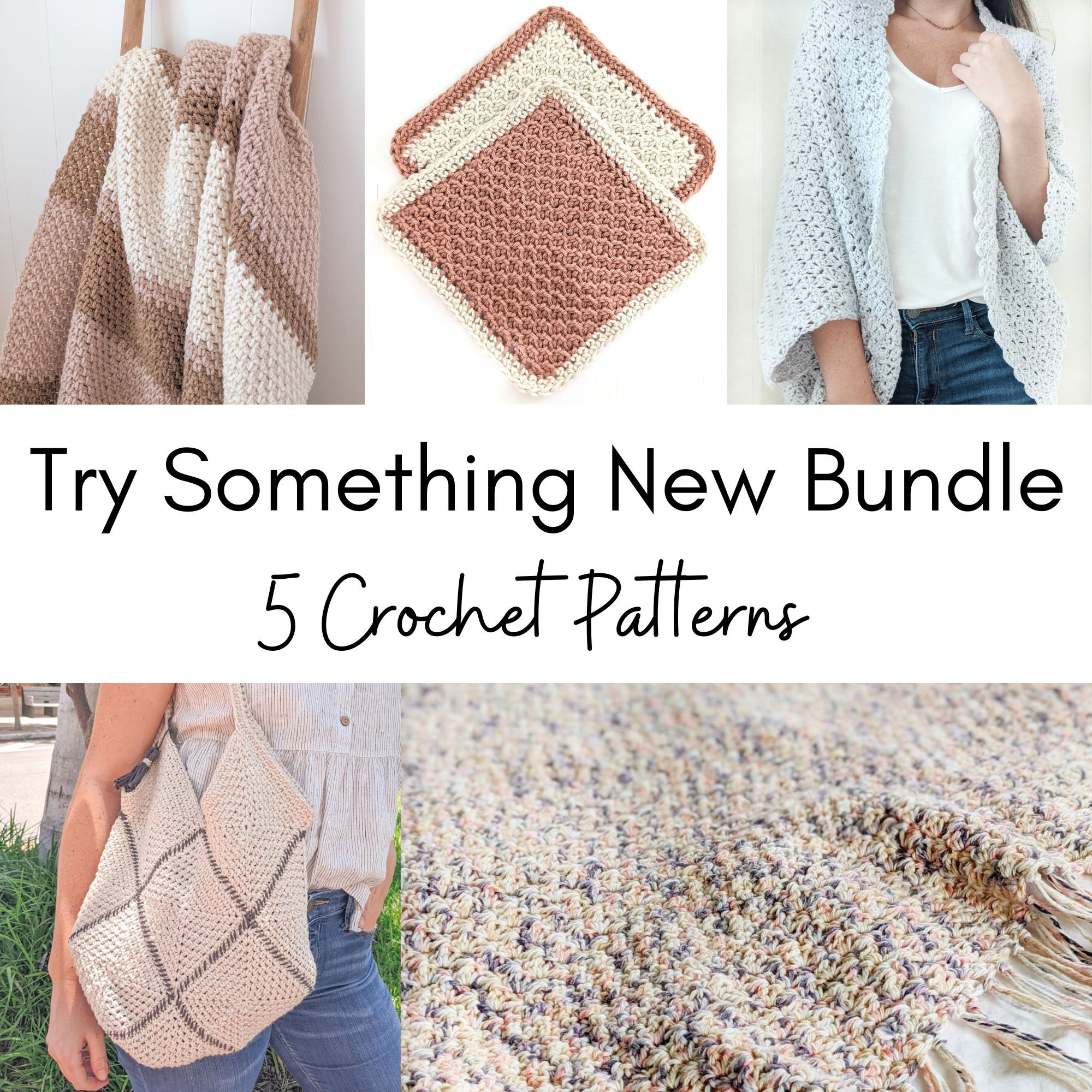 Crochet Pattern Bundle Maker Essentials, 5 Crochet Patterns in 1