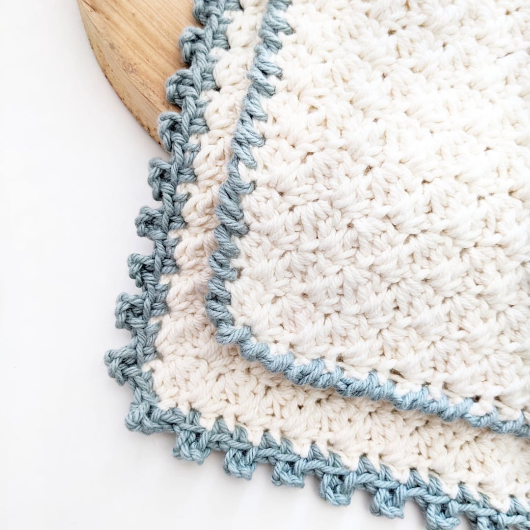 Crochet Washcloth Pattern, Easy Crochet Washcloth Pattern With 2 Border