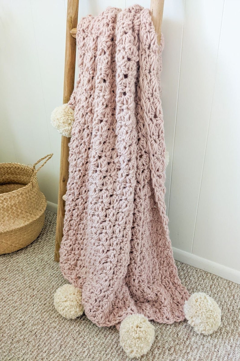 CROCHET PATTERN Chunky Crochet Blanket Pattern Easy Crochet image 5