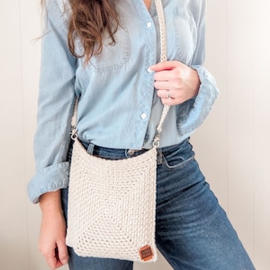 HÄKELANLEITUNG, Häkelanleitung Crossbody Bag, Schultertasche häkeln, Oma Quadratische Tasche Häkelanleitung