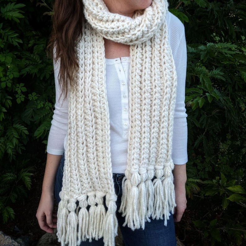 Lexi Chunky Scarf crochet pattern listing photo by JewelsandJones