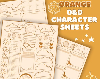 Starry Night DnD 5e Character Sheet: Pastel Dungeons and Dragons (PDF Printable and Fillable)
