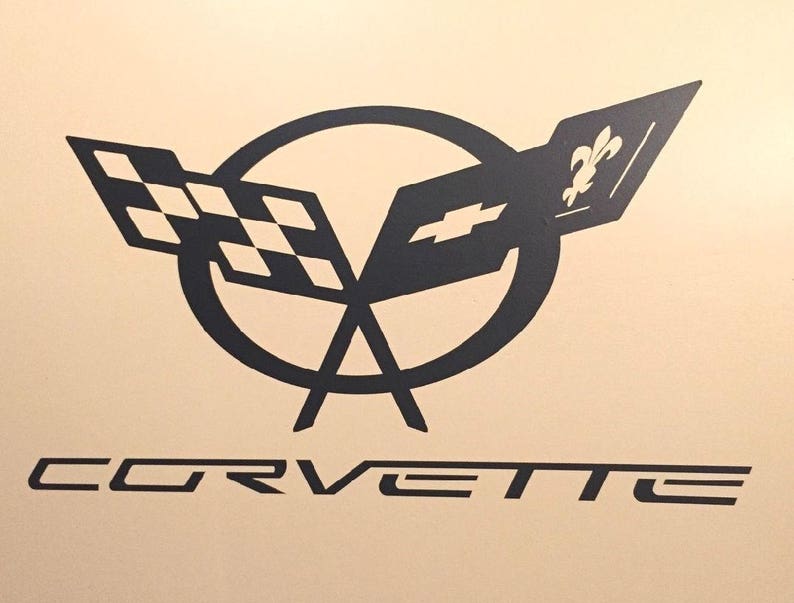 Corvette Wall Art Decal Man Cave Garage Sports Car Etsy