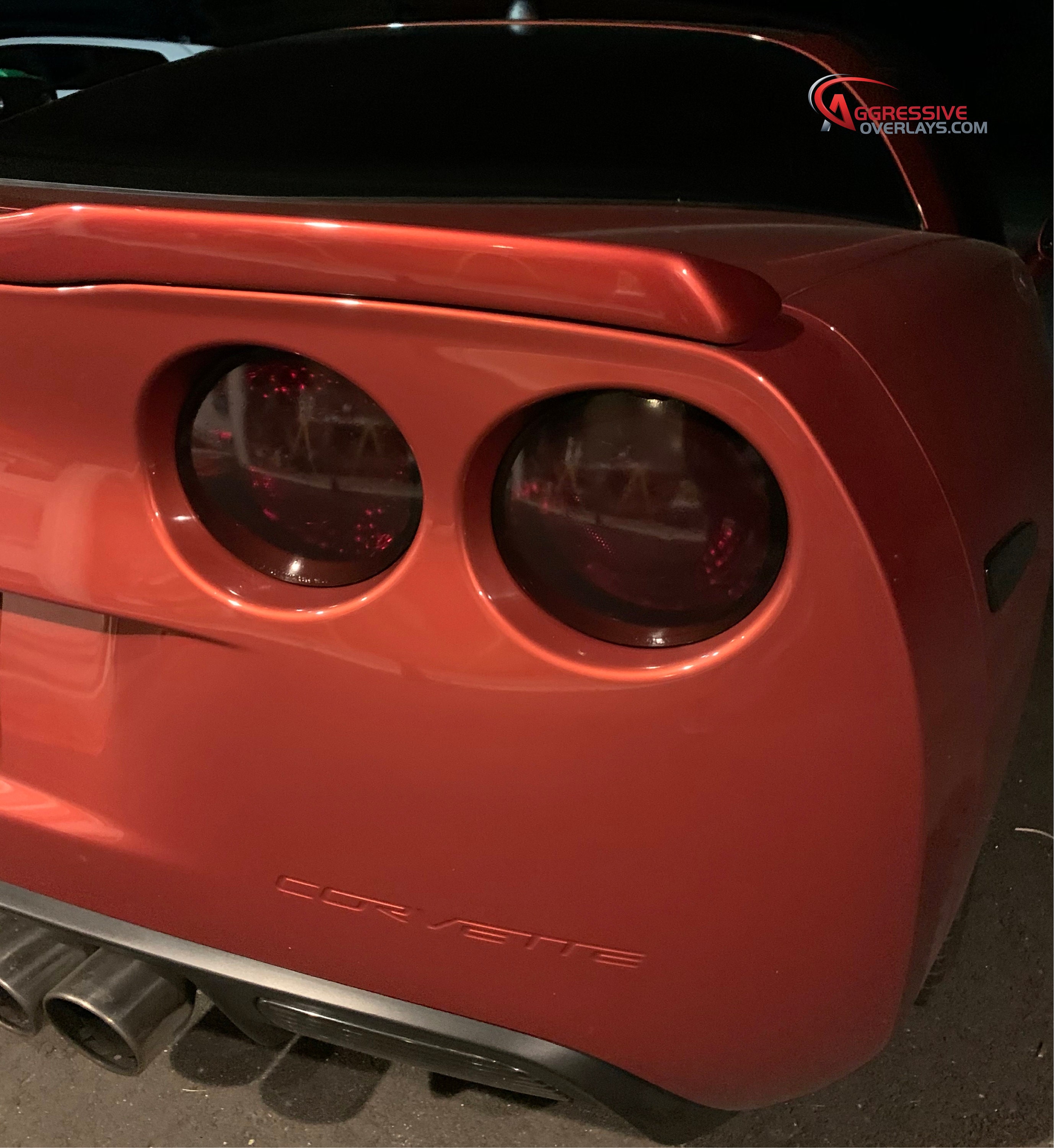 Corvette C6 35 Light Smoked vinyl overlay kit tints tail lights 13