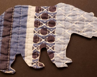 Reversible Striped Bears Bear Die-cuts From Modern Blue Striped Quilt Bear Die-cuts From Cutter Quilt Cutter Quilt Bears Set of 6