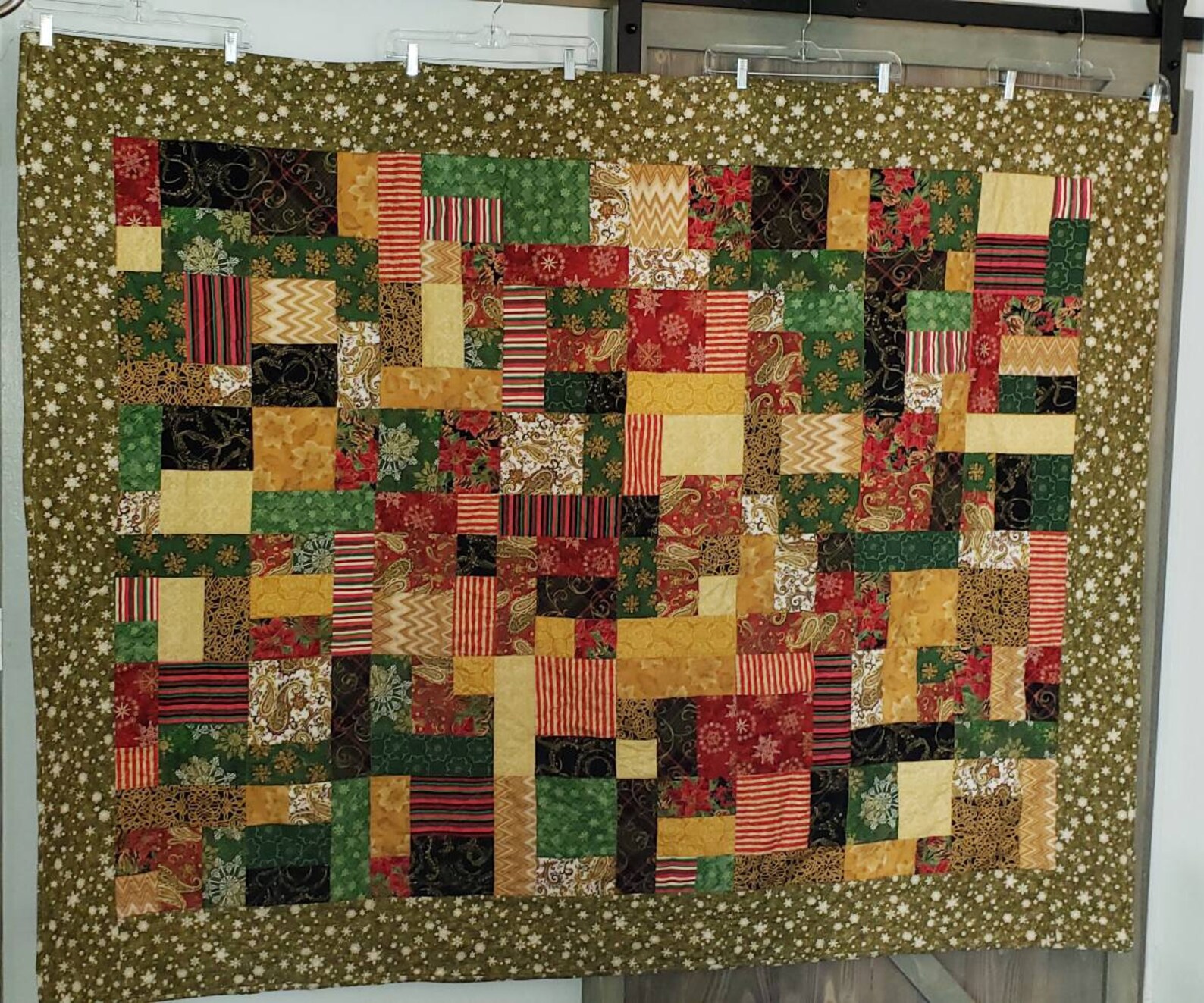 Christmas Fabric Handmade Quilt Handmade Christmas Quilt Etsy