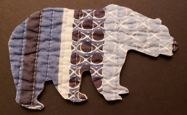 Reversible Striped Bears Bear Die-cuts From Modern Blue Striped Quilt Bear Die-cuts From Cutter Quilt Cutter Quilt Bears Set of 6