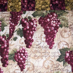 Handmade Grapes Quilt - Handmade Wine Quilt - Pino Noir Quilt - Handmade Patchwork  Quilt