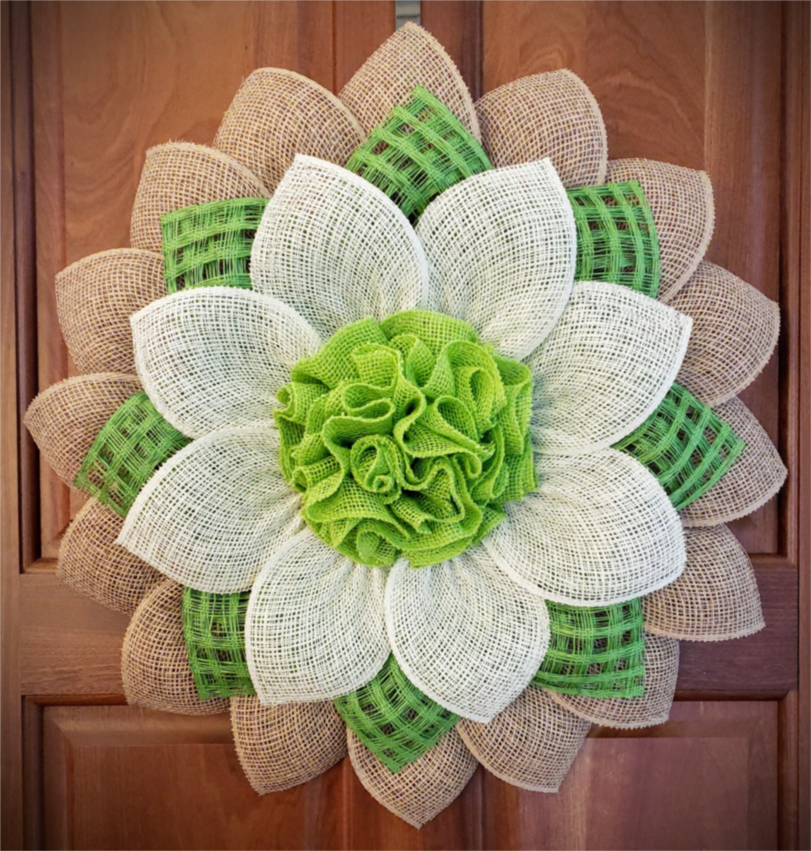 Home Décor Wreaths Flower Poly Burlap Wreath Home & Living