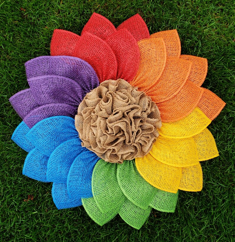 Pride Wreath Rainbow Daisy Rainbow Sunflower LGBTQ Rainbow Door Decor Pride Door Decor Pride Sunflower Rainbow Wreath Pride Daisy