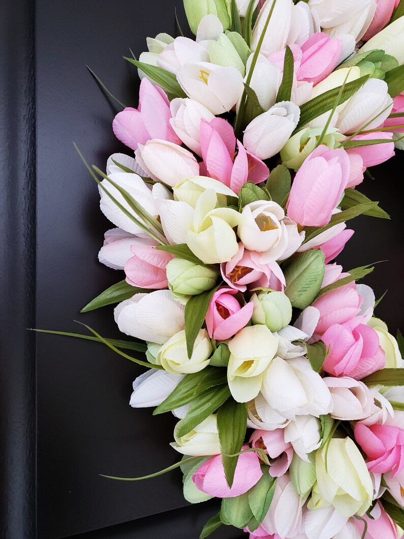 Spring tulip wreath Easter tulip wreath tulip wreath tulips Etsy