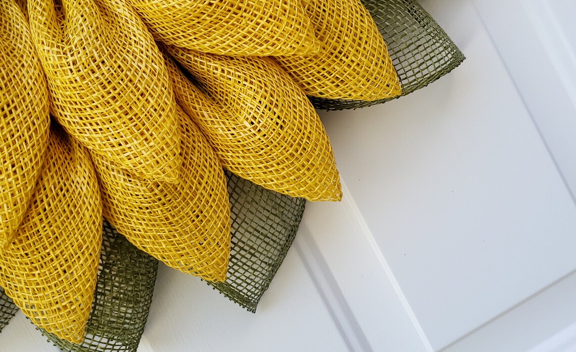 Yellow Sunflower Wreath Yellow Daisy Burlap Flower Wreath for Etsy