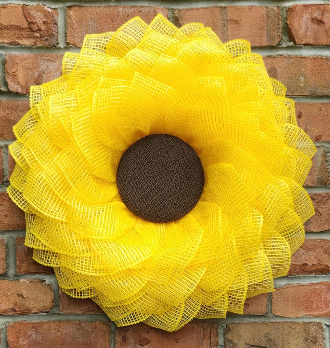 Large Spring Summer Yellow Sunflower Wreath for Front Door or Gift - Etsy