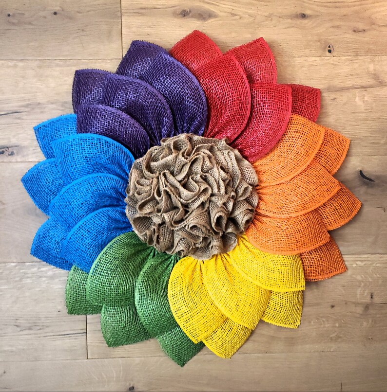 Pride Wreath Rainbow Daisy Rainbow Sunflower LGBTQ Rainbow Door Decor Pride Door Decor Pride Sunflower Rainbow Wreath Pride Daisy
