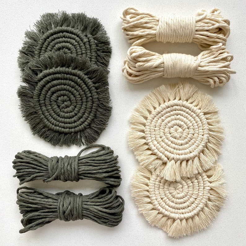 DIY KIT 2 Makramee Untersetzer w / MusterAnleitung