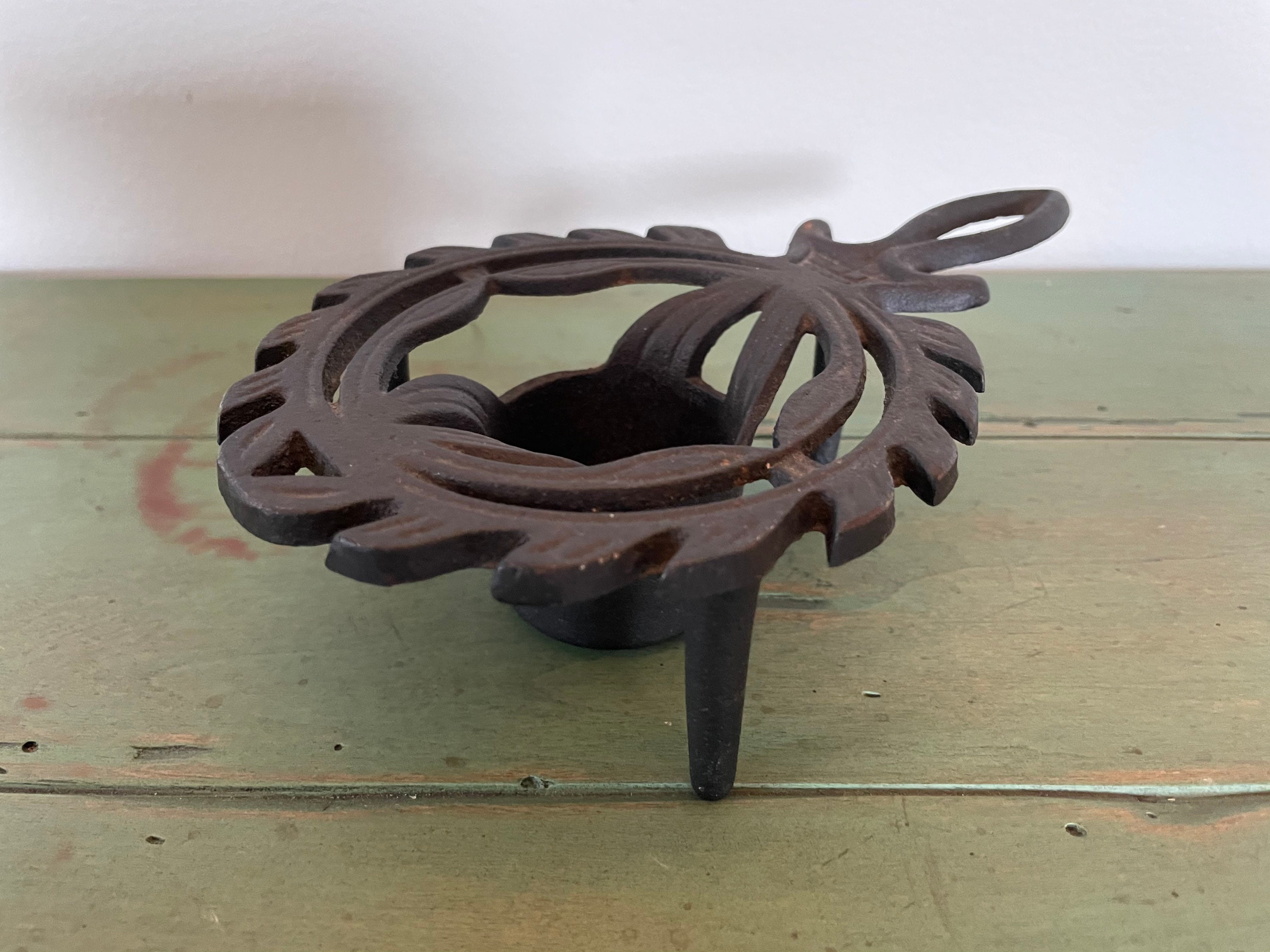 Vintage Cast Iron Tealight Candle Holder Etsy