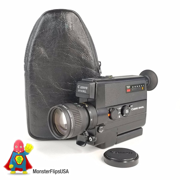 Canon 514XL Fully Functioning Professionally Serviced Super 8 Camera USA Seller - Options: Lens Cap, Leather Bag, 1 Year Service Maintenance