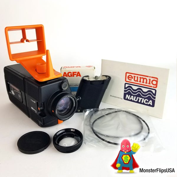 Eumig Nautica Underwater Super 8 Camera Professionally Serviced and Water Tested - With new Sealing O Ring and other Extras