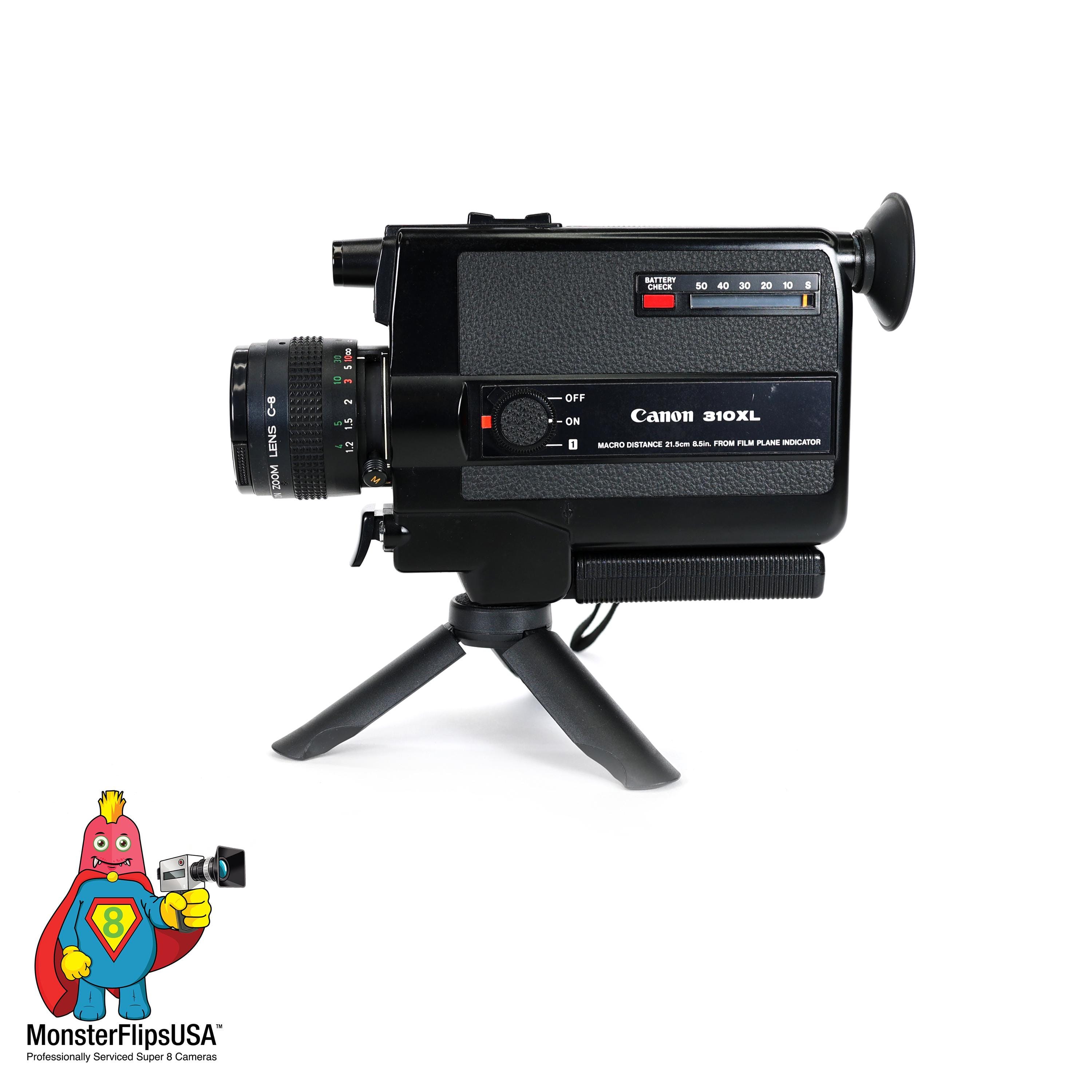 Serviced Canon 310XL Super 8 Camera With Carrying Bag, Tripod, and
