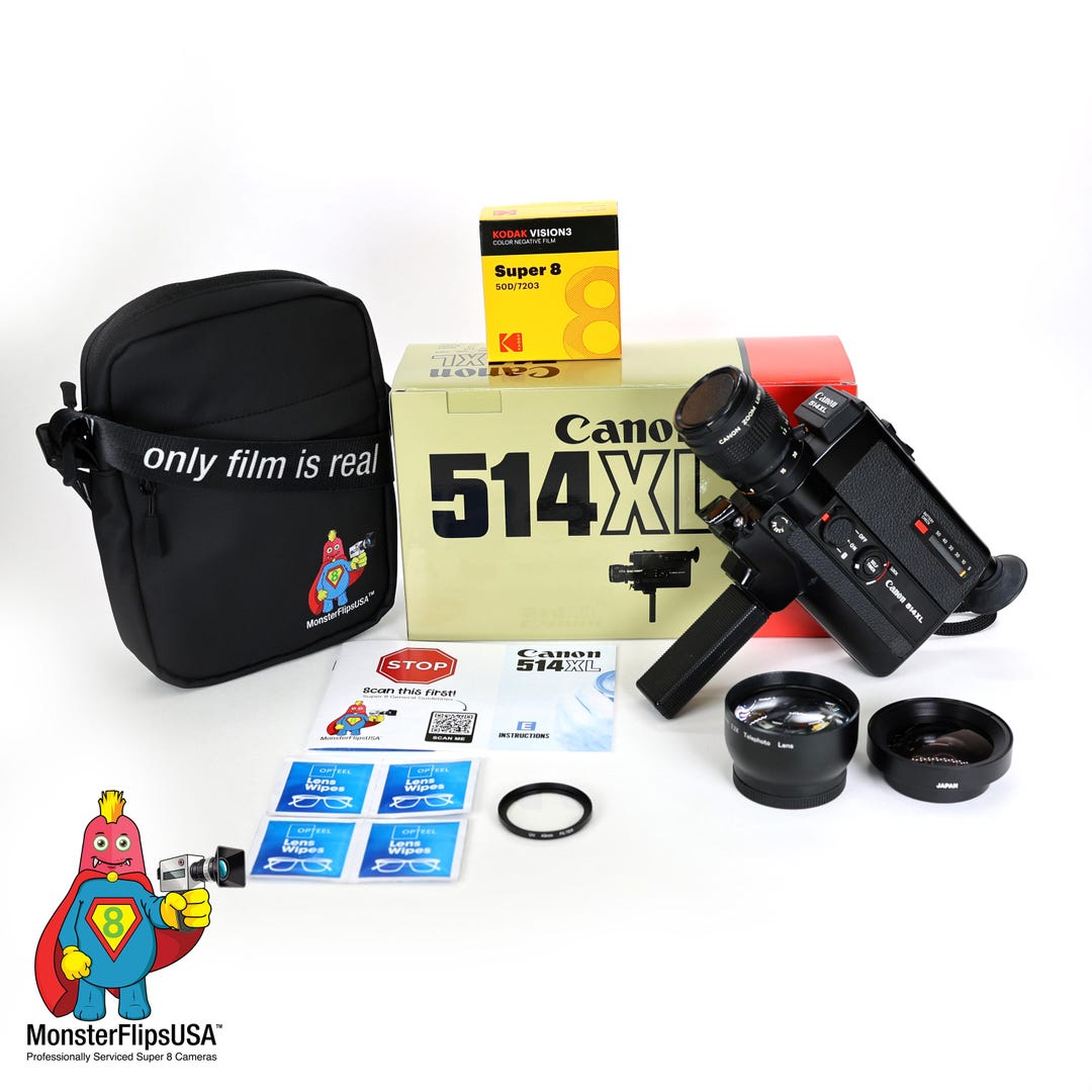 Canon 514XL Super 8 Camera: Serviced, Tested, With Optional Lens