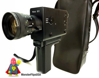 Nizo S2 Super 8 Camera Professionally Serviced and Fully Tested ! with 1970&#39;s Carrying bag with Cross-body Strap