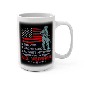 Patriotic U S Veteran Mug Cup 15oz