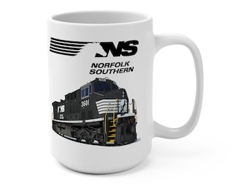 Norfolk Southern Locomotive Railroad Mug, Train Enthusiast Gift, Railroad Worker Gift, Coffee Cup, Train Lover Mug, Locomotive Mug