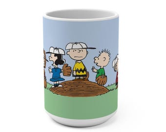 Charlie Brown Baseball Team Mug - Peanuts Comic Ceramic Coffee Cup