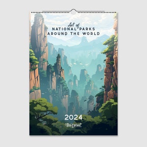 Art of National Parks Around the World: 2024 Wall calendars