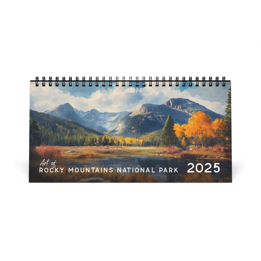 2025 Calendar Art of Rocky Mountains National Park Desk Calendar Etsy
