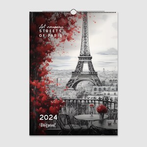 Art Nouveau Streets of Paris: 2024 Wall Calendars