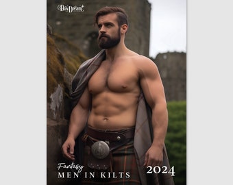Fantasy Men in Kilts: 2024 Wall Calendar