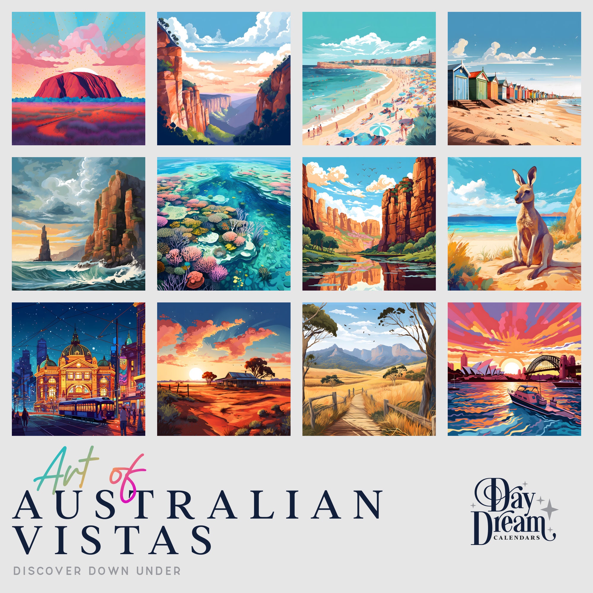 Art of Australian Vistas 2024 Wall Calendars Etsy Australia