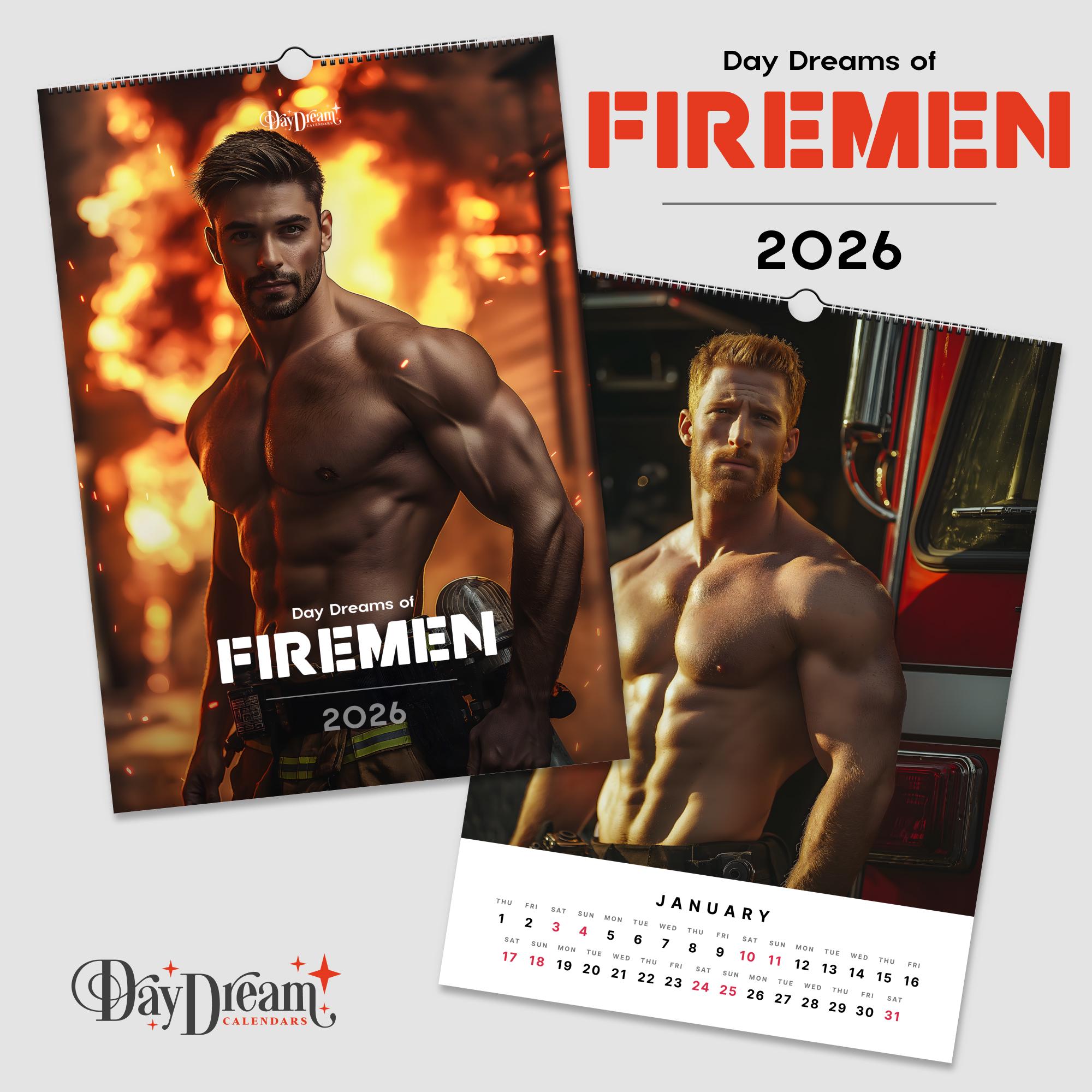 2026 - Firemen - Handsome Men Art Calendar