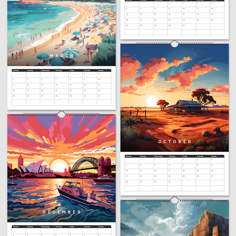 Art of Australian Vistas 2024 Wall Calendars Etsy