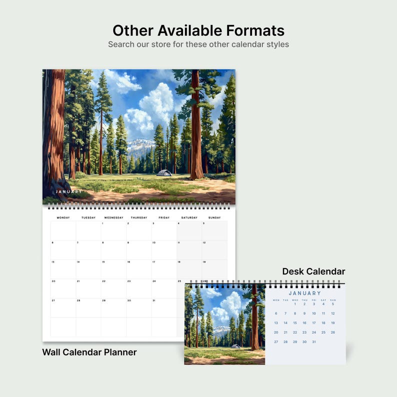 Art of Sequoia National Park Wall Calendar Etsy Australia