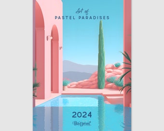 Art of Pastel Paradises: 2024 Wall Calendar